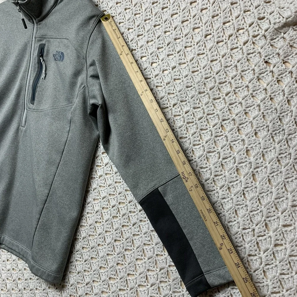 The North Face 1/4 Zip Pullover Jacket Mens Size L Grey Lightweight Long‎ Sleeve